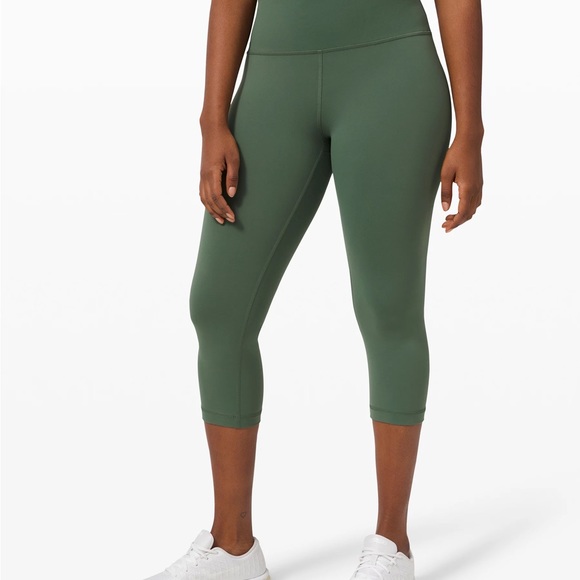 Lululemon Wunder Train High-rise crop 21” Algae Green Size 2 - Picture 3 of 3